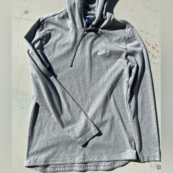 Men's Nike Hoodie Gray Check M Cotton Streetwear Classic Gym Casual Collegiate - Picture 5 of 12